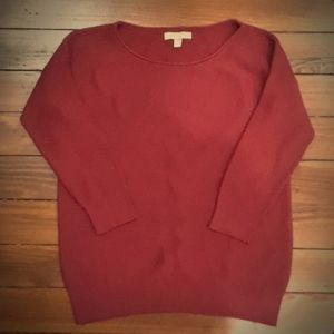 NWT 🌹 Banana Republic Red Sweater Top 3/4 Sleeve Size XS